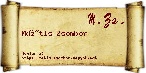 Mátis Zsombor névjegykártya